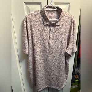 Men's Abstract Pattern Polo Shirt - Red